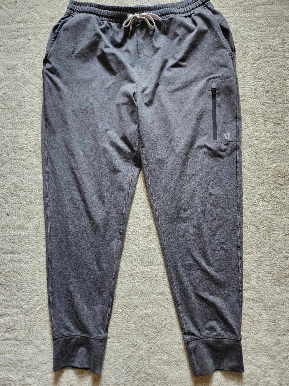 Vuori Men's Sunday Performance Jogger Large L Gray Pull-On Pants Athleisure V416
